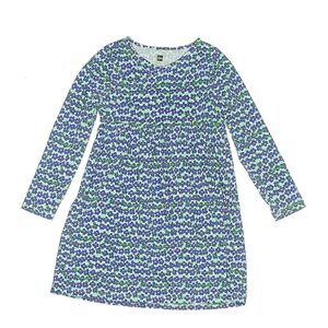 Youth 7 Tea Collection Purple and Green Long Sleeve Floral V-Neck Dress